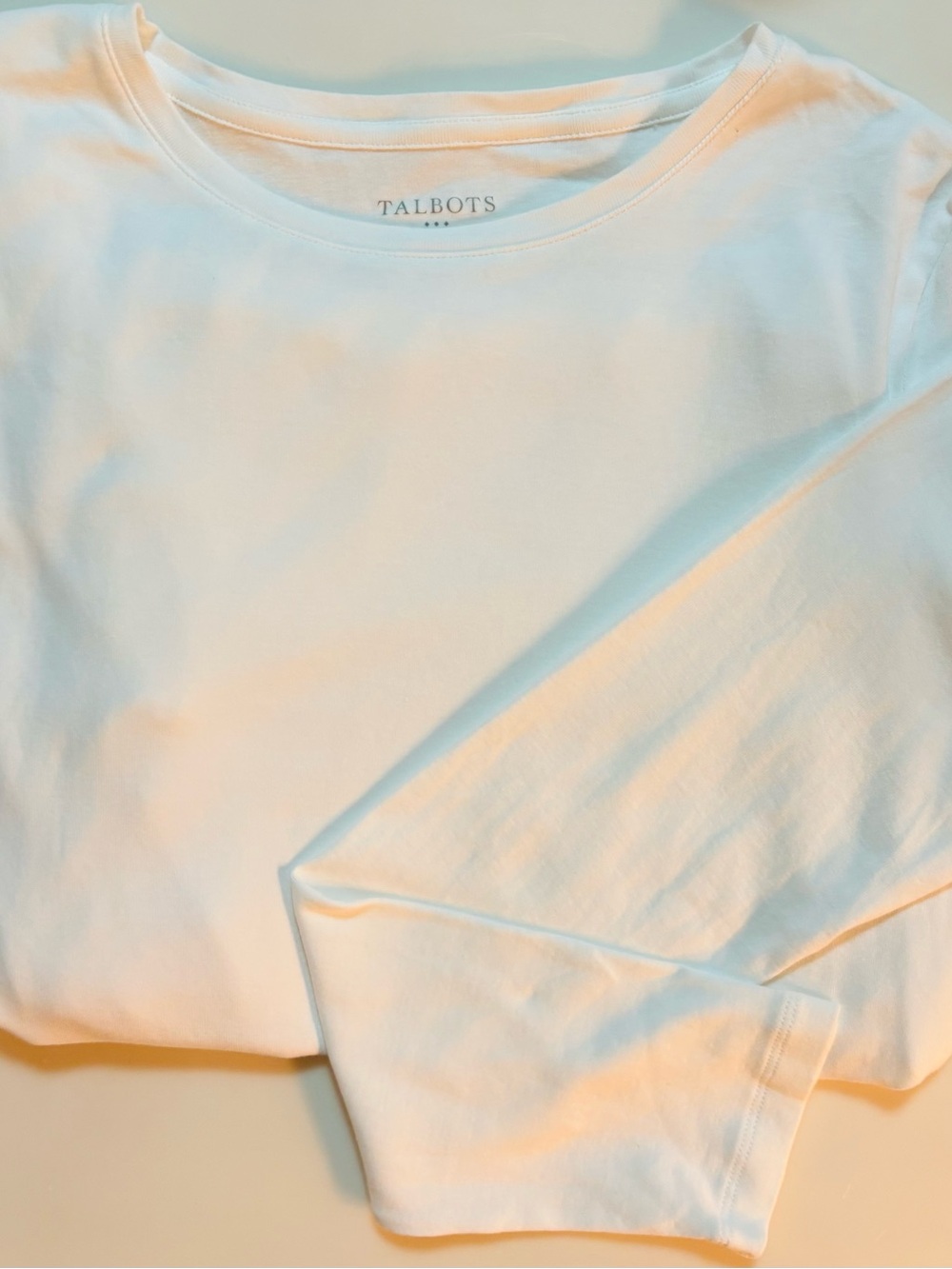 Talbots Pristine Basic White Long-Sleeve T